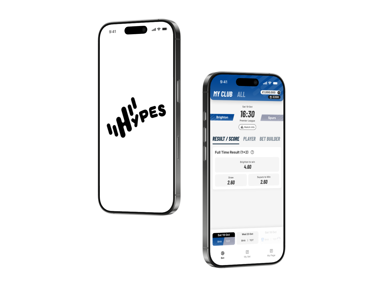 HYPES app mockup